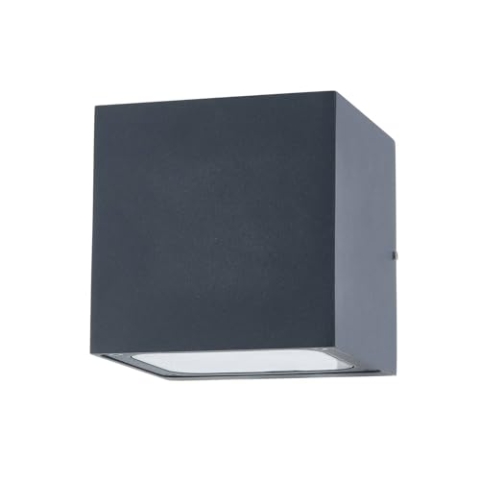 Lucande LED Wandleuchte außen Merjem (spritzwassergeschützt (Modern) in Alu aus Aluminium (2 flammig,) - Außenwandleuchten Wandlampe Led Außenlampe Outdoor für Außenwand/Hauswand
