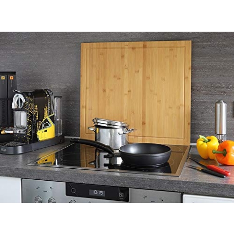 HeRo24 Schneidebrett aus Bambus 56x50 cm für Standard Herdplatten