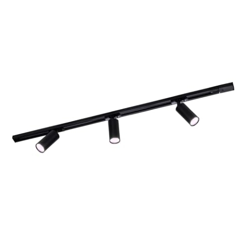 Ledvion - Smart LED Stromschienenbeleuchtung 1M + 3 Stromschienenstrahler (4.9W, RGB, Schwarz, Dimmbar), 1-phasige Stromschienenleuchte