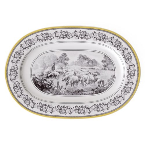 Villeroy und Boch Audun Ferme Platte oval 34 cm, Premium Porzellan