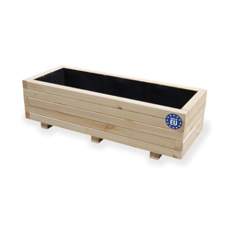 Alfalux Blumenkasten Pflanzkasten Aus Holz Pflanzkübel Balkonkasten Pflanzgefäß Garten Balkon Terrasse 100KAN4030 100 x 40 x 30H cm