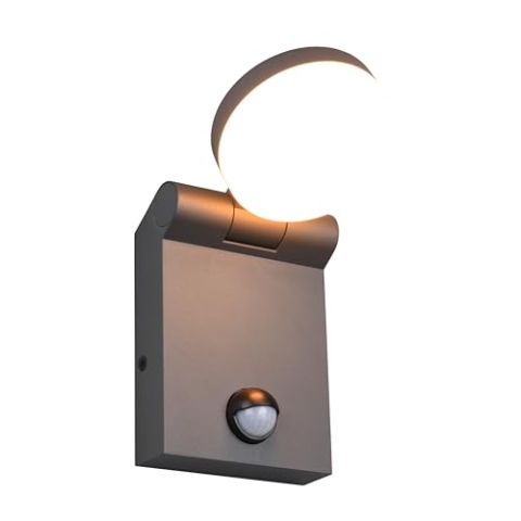Trio Leuchten LED Außen Wandleuchte Adour 245569142, Aluminium Druckguss Anthrazit, Schirm Acryl Weiß, inkl. 7.5 Watt LED, Farbwechsel, Bewegungssensor