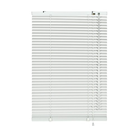 GARDINIA Alu-Jalousie, Sichtschutz, Lichtschutz, Blendschutz, Wand- und Deckenmontage, Aluminium-Jalousie, Weiß, 90 x 240 cm (BxH)