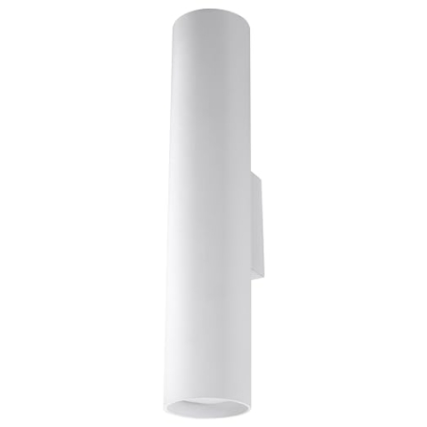 SOLLUX Hängelampe Lagos 2 Wandleuchte - Zylindrische Wandlampe für Wohnzimmer, Esstisch, Flur - Weißer Pulverbeschichteter Stahl 6 x 8 x 30 cm