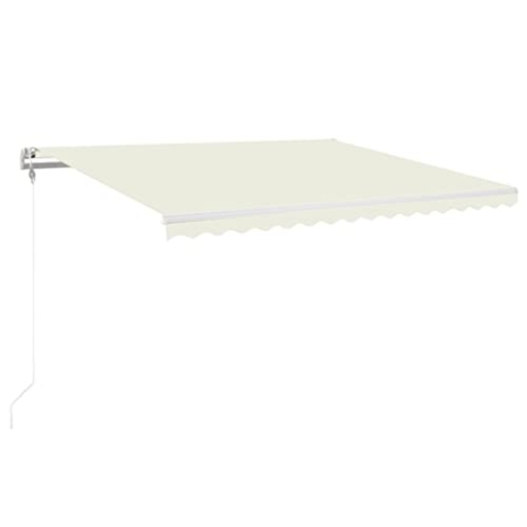 vidaXL Markise Automatisch mit LED Windsensor Gelenkarmmarkise Sonnenmarkise Balkonmarkise Sonnenschutz Sichtschutz Terrasse Garten 450x350cm Creme