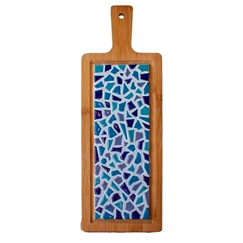 Little Creations Mosaik Servierbrett Blau | Bastelset Erwachsene | DIY set Erwachsene | 40 cm
