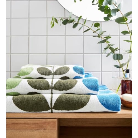 Orla Kiely Trio Stem Riviera Towels Bathroom Linen: Bath Sheet, 100x150cm