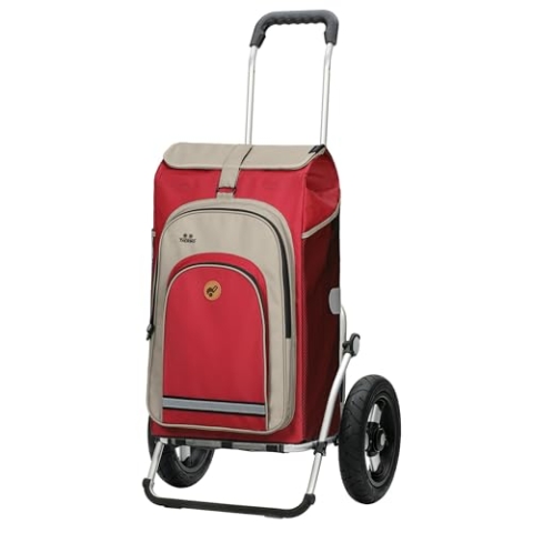 ANDERSEN Einkaufstrolley - Royal Shopper Hydro 2.1 rot 62 L Bike, Einkaufsroller, Rucksack, Thermo, Aluminium, klappbar, luftbereiftes Kugellagerrad