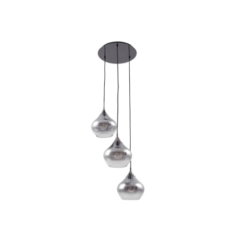 Lucande Pendelleuchte Jarven (Modern) in Alu aus Glas (3 flammig, E27) - Hängelampe Esstischlampe Hängeleuchte Wohnzimmerleuchte