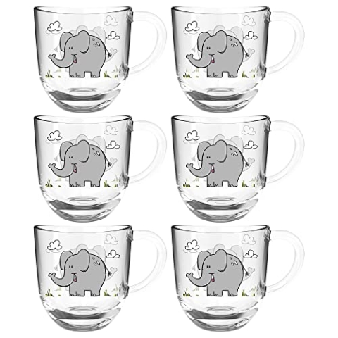 LEONARDO HOME Leonardo Tasse BAMBINI 6er-Set 280 ml Elefant, 022899, Glas