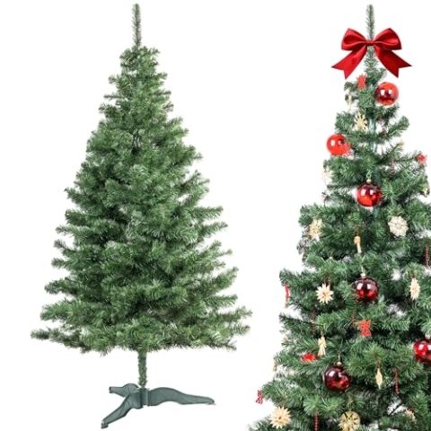 Creative Home Naturgetreuer Weihnachtsbaum Künstlich | Immergrüner künstlicher Tannenbaum | 220 cm | Weihnachtsdeko | Tiefgrüne dichte Zweige Stabiler Ständer | Innen & Außen