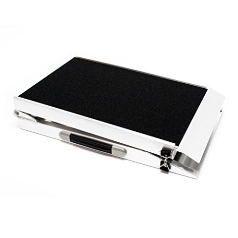Wiltec Hunderampe faltbar, 183 x 49 cm, geklappt 92 x 49 cm, aus Aluminium, rutschsicher, Traglast bis zu 115 kg, Haustierrampe