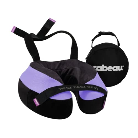 Cabeau Evolution TNE S3 Reisekissen - Nackenkissen für unterwegs - Memory-Foam-Flugzeugkissen - Nackenkissen mit Befestigungsriemen - Unterstützung für Reisen, Zuhause, Büro und Gaming (Paris)