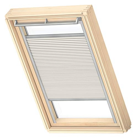VELUX Original Wabenplissee, PK06, Lichtgrau, mit Grauer Führungsschiene