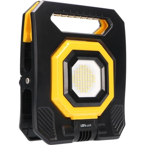 LED's work 0300829 Akku LED-Arbeitsstrahler mit Zangenklemme für Rohre 15W kaltweiss 3-6h Laufzeit