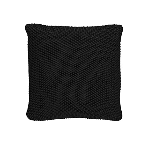 Marc O'Polo Dekokissen Nordic Knit Uni Bio-Baumwolle Schwarz, 50x50 cm