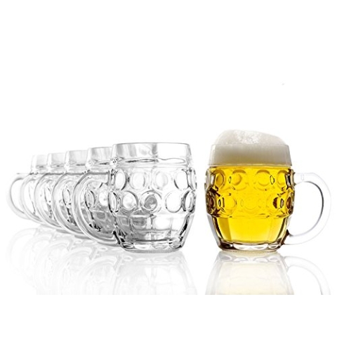 Stölzle Oberglas Tübinger Augenkanne, Pintglas, Kugel, 0,4 l - mit Füllstrich, Traditionelles Design, 6 Stück, spülmaschinenfest