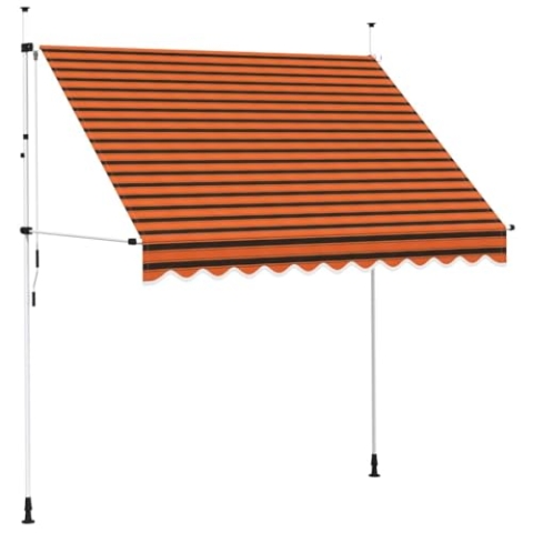vidaXL Markise Einziehbar Handbetrieben Wasserabweisend Klemmmarkise Balkonmarkise Sonnenschutz Terrasse Balkon Garten 250cm Orange Braun