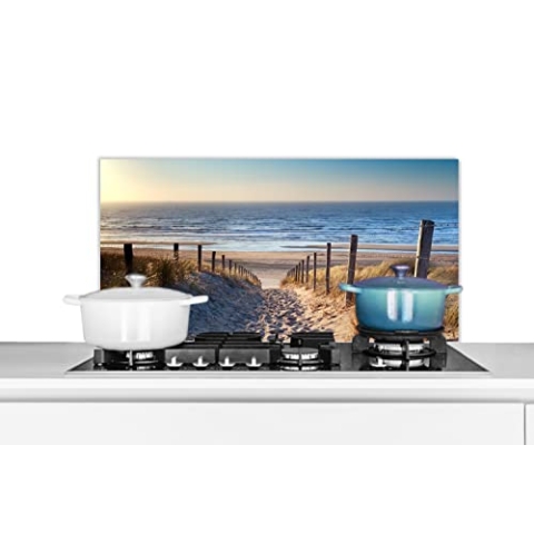 Spritzschutz Küche Küchenrückwand Alu Poster Bilder 90x45 cm Sand - Strand - Düne - Meer - Sommer