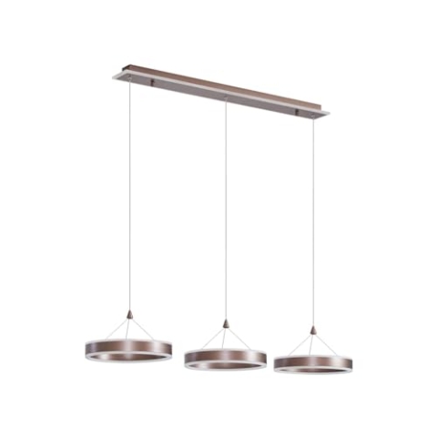 Lucande LED Kolo dimmbar (Modern) in Braun (3 flammig,) Wohnzimmerleuchte