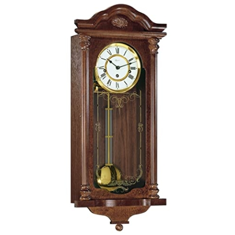 Hermle Uhrenmanufaktur Wanduhr, Holz, Mahagoni, 67cm x 29cm x 14,5cm