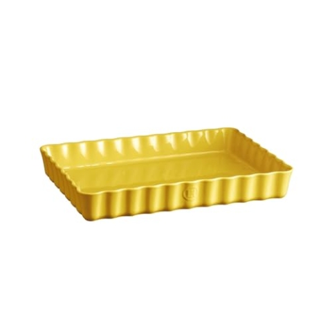 Emile Henry EH906038 Kuchenform, rechteckig, Provence, Gelb, 33,5 x 24 x 5 cm