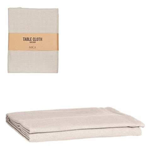 Mica Decorations Villia Tischdecke - 250x140x0.01 cm - Baumwolle - Beige