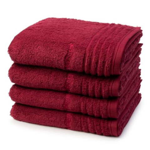 Vossen - Vienna Style Supersoft - 4 X Handtuch - Im Set - Baumwolle - extrem flauschig (50 X 100cm Rubin)