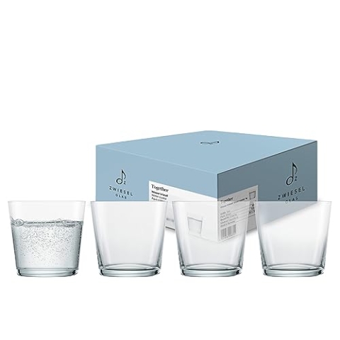 Zwiesel Glas Wasserglas Together 0,3L (4-er Set), formschöne Trinkgläser, spülmaschinenfeste Tritan-Kristallgläser, Made in Germany (Art.-Nr. 122337)