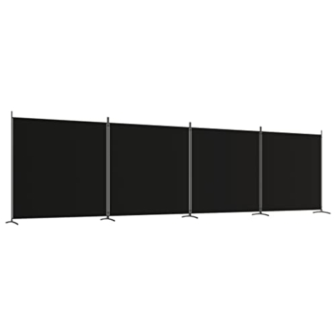 vidaXL Paravent 4-TLG. Raumtrenner Raumteiler Trennwand Umkleide Sichtschutz Spanische Wand Wohnzimmer Schlafzimmer Schwarz 698x180cm Stoff