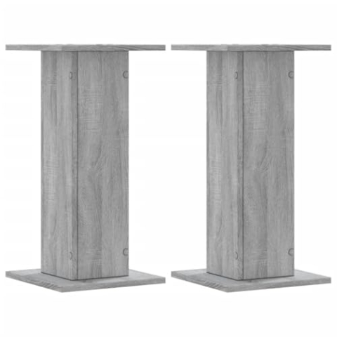 vidaXL Pflanzenständer 2 STK., Blumenständer Hohle Konstruktion, Dekosäule Podest für Pflanzen Dekoartikel, Blumenhocker Blumensäule, Grau Sonoma Holzwerkstoff