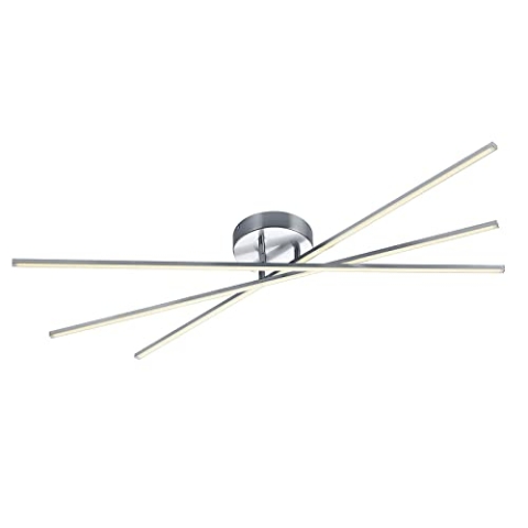 Trio Leuchten LED Deckenleuchte Tiriac 671610307, Metall, Nickel matt, Acryl weiß, 3 x 8.5 Watt, Switch Dimmer