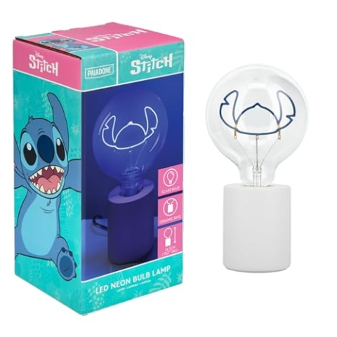 Paladone Stitch-LED-Neonlampe, dekorativ, offizielles Lilo-&-Stitch-Lizenzprodukt, E27-Glas-Glühbirne, Sammlerstück, lustige Lampe für Schlafzimmer und Zuhause