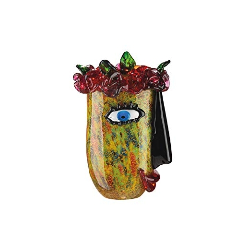 GILDE GLAS art Blumenvase - Tischdeko - Geschenke für Frauen - Buntglas 31 cm 6_gelb