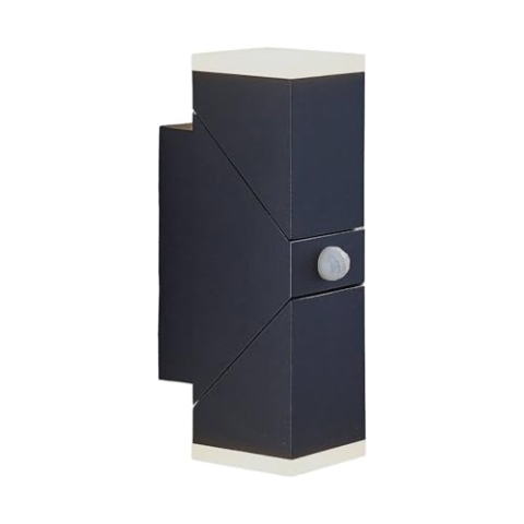 Lindby LED Wandleuchte außen Sally mit Bewegungsmelder (spritzwassergeschützt (Modern) in Schwarz aus Aluminium (2 flammig,) - Außenwandleuchten Wandlampe Led Außenlampe Outdoor für