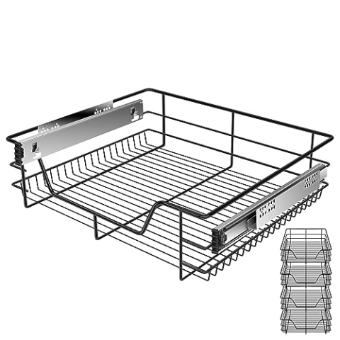 KESSER® Teleskopschublade 4x 60 cm ✓ Küchenschublade ✓ Küchenschrank ✓ Korbauszug ✓ Schrankauszug ✓ Vollauszug ✓ Schublade
