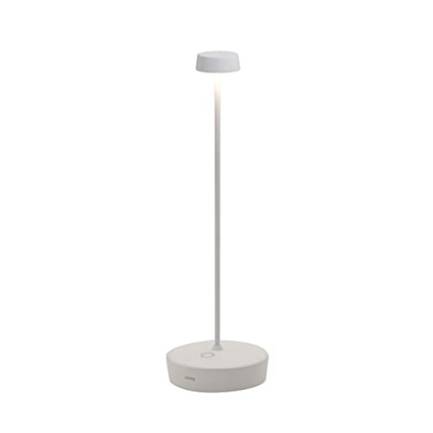 Zafferano, Swap Pro Lampe, Wiederaufladbare und Kabellose Tischlampe mit Touch Control, Geeignet für den Innen- und Außenbereich, Dimmer, 2700 K, Höhe 32,5 cm, Farbe Weiß