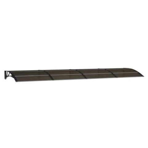 vidaXL Türvordach, Vordach für Haustür 400x100cm, Haustür Überdachung Haustürvordach, Pultvordach Haustürdach Pultbogenvordach, Schwarz Polycarbonat