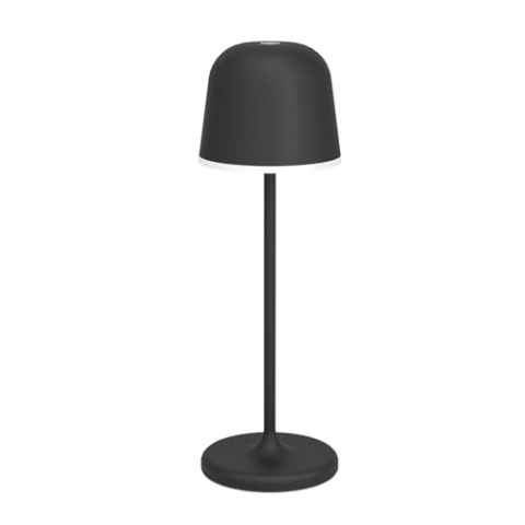 EGLO LED Außen-Tischlampe Mannera, Nachttischlampe Touch dimmbar, Outdoor Tischleuchte aus Metall in Schwarz und Kunststoff Weiß, Lampe Schlafzimmer warmweiß, IP54