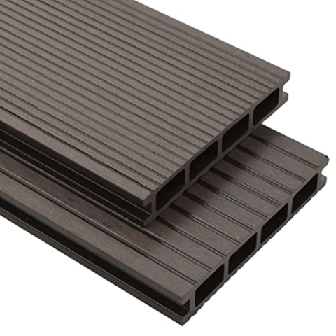 vidaXL WPC Terrassendielen Hohlkammer 26m² 2,2m 25mm Dunkelbraun Komplettset