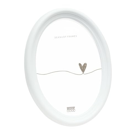 Deknudt Frames Bilderrahmen Oval - Weiss - S100F1 - Bild 13x18cm - Bilder aufhängen oder aufstellen