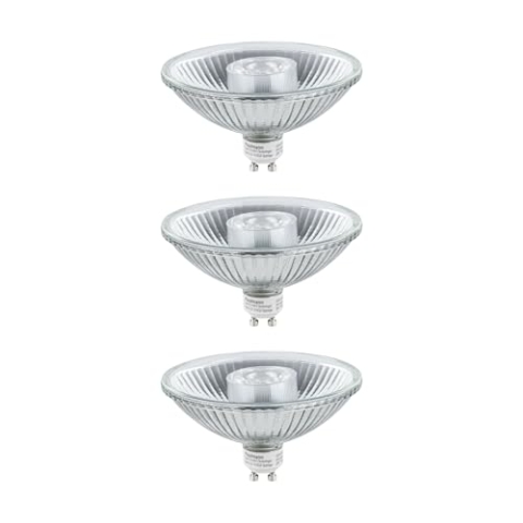 Paulmann 5229 Bundle Standard 230V LED Reflektor QPAR111 GU10 425lm 6,5W 2700K dimmbar Silber Leuchtmittel