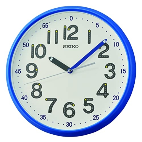 Seiko Wanduhr Kunststoff blau QXA793L
