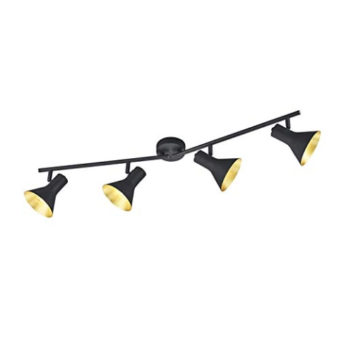 Reality Leuchten R80164002 Spotleuchte, Metall, schwarz/gold