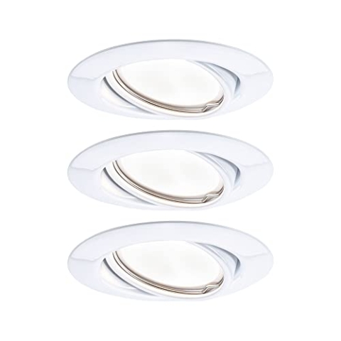 Paulmann Einbauleuchte LED Coin Base rund 5W Weiß IP23 sprühwassergeschützt 3er-Set schwenkbar 3-Stufen-Dimmbar