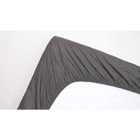 Snoozing - Perkal-Baumwolle - Spannbettlaken - 160x210 cm - Anthrazit