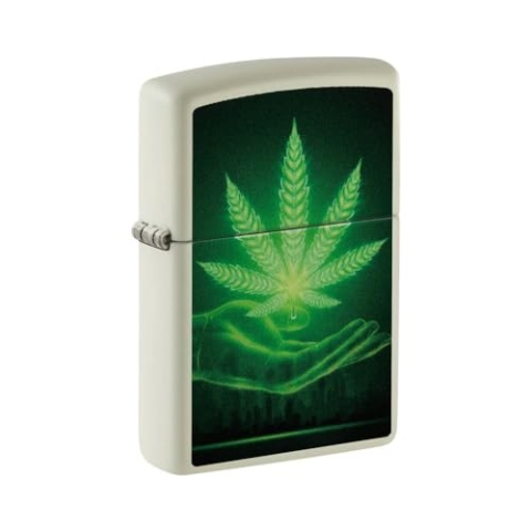 Zippo Lighter weiß Color Cannabis 60006900 Glow in The Dark Green