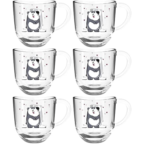 LEONARDO HOME Leonardo Tasse BAMBINI 6er-Set 280 ml Panda, 022901, Glas