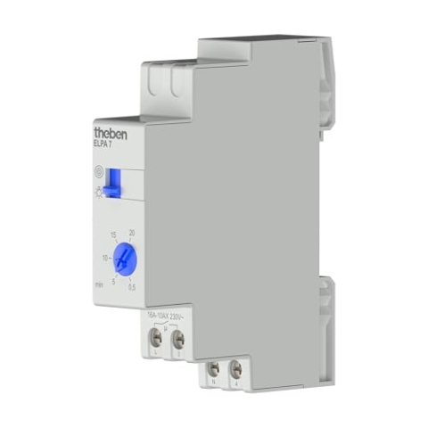 Theben 0070002 ELPA 7 - Treppenlicht-Zeitschalter elektronisch, TLZ, Ausschaltvorwarnung, automatische 3- oder 4-Leitererkennung, 600 W LED