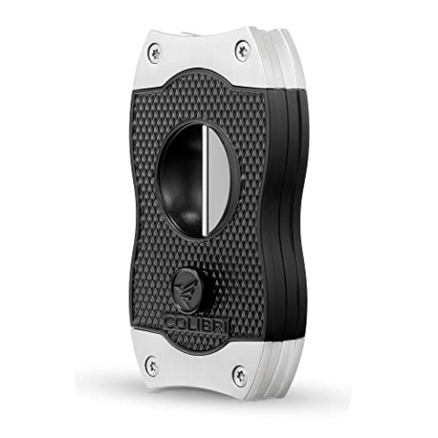 Colibri V-Cut Zigarrenschneider - Diamanten-Muster - Tiefer 7mm V-Schnitt - Bis zu 60+ Ringmaß Zigarren - Ergonomisches Design - Federbelasteter Auslösemechanismus - Inklusive Geschenkbox